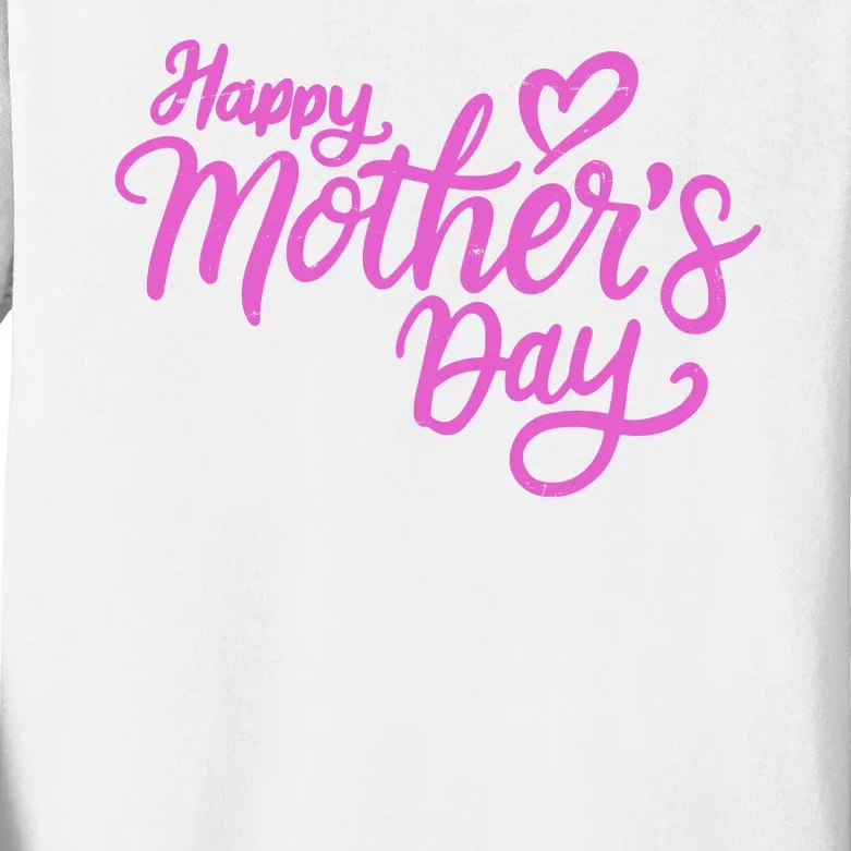 Happy Mothers Day Heart Cute Gift Kids Long Sleeve Shirt