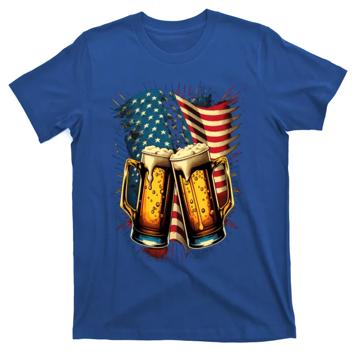 Happy Memorial Day Beer American Usa Flag 4th Of July Gift T-Shirt