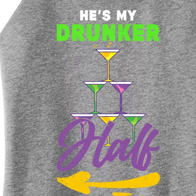 Hes My Drunker Half Funny Masquerade Mardi Gras Gift Women’s Perfect Tri Rocker Tank