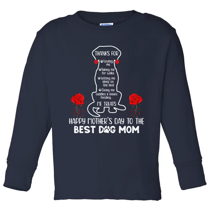 Happy Mothers Day Dog Mom Gift Toddler Long Sleeve Shirt