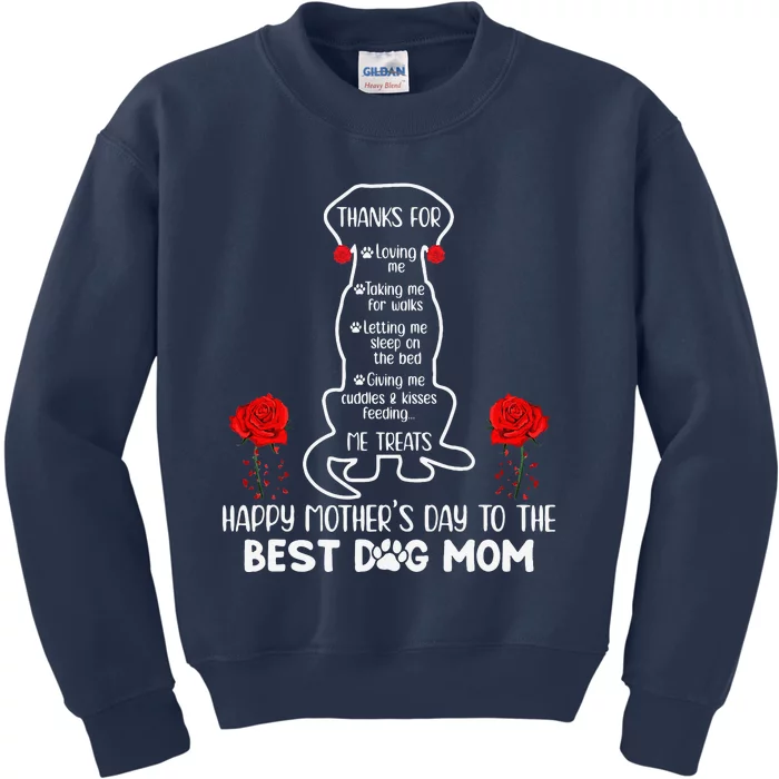 Happy Mothers Day Dog Mom Gift Kids Sweatshirt