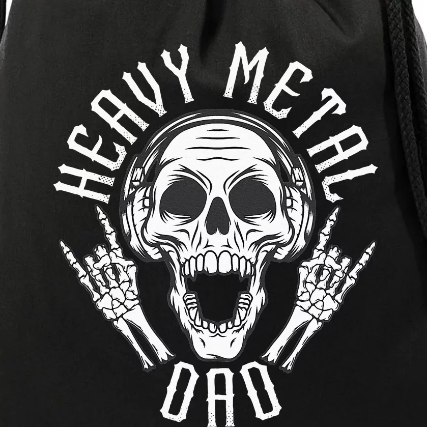 Heavy Metal Dad Rock Metalhead Heavy Metal Dad Drawstring Bag