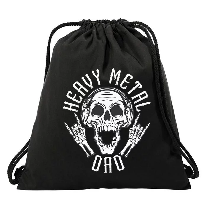 Heavy Metal Dad Rock Metalhead Heavy Metal Dad Drawstring Bag