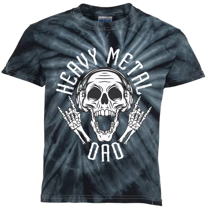 Heavy Metal Dad Rock Metalhead Heavy Metal Dad Kids Tie-Dye T-Shirt