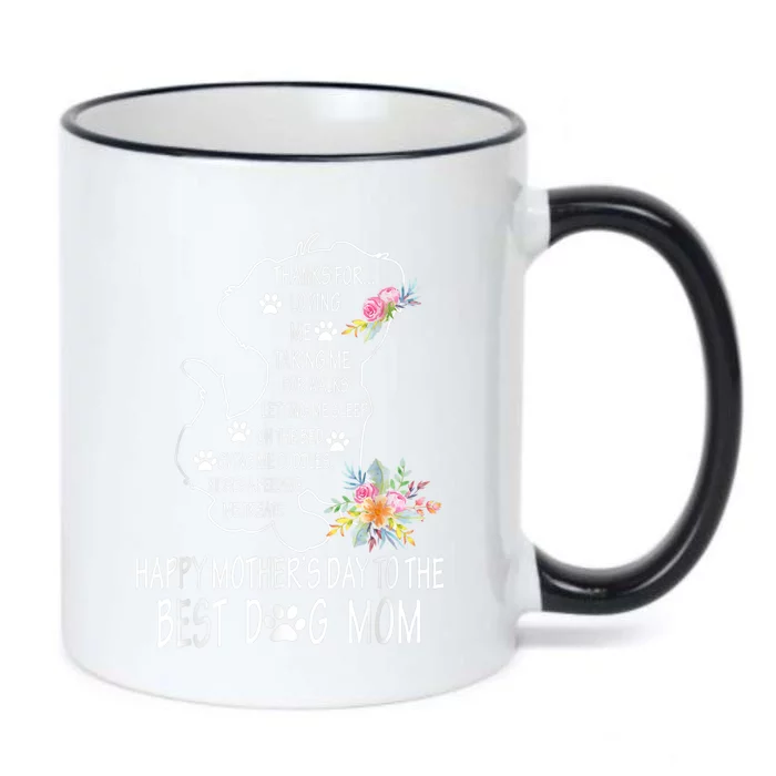 Happy Mother's Day Dog Mom Floral Women Mothers Day T Black Color Changing Mug