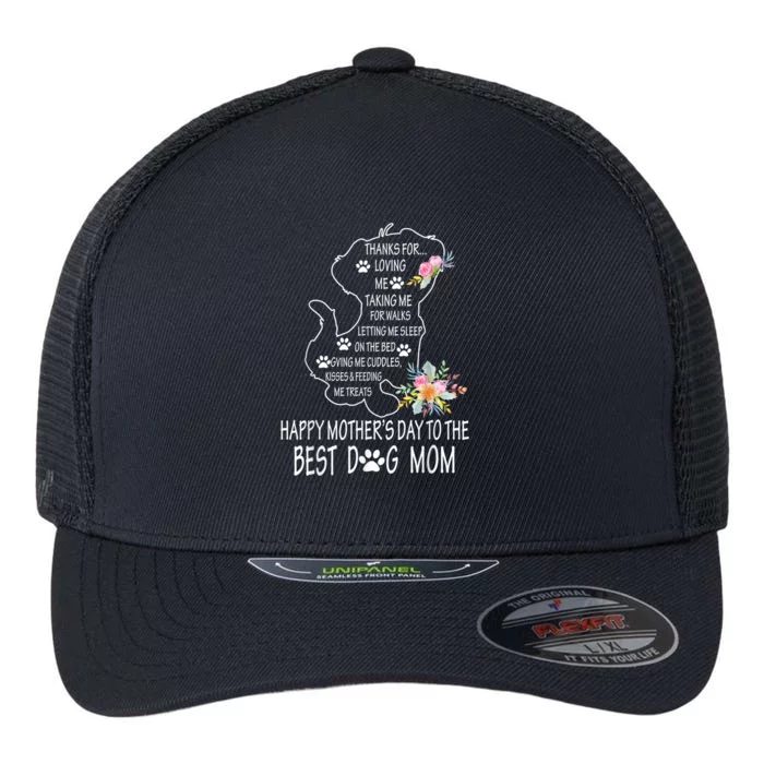 Happy Mother's Day Dog Mom Floral Women Mothers Day T Flexfit Unipanel Trucker Cap