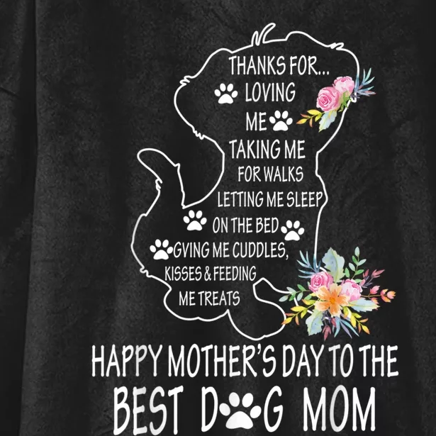 Happy Mother's Day Dog Mom Floral Women Mothers Day T Hooded Wearable Blanket