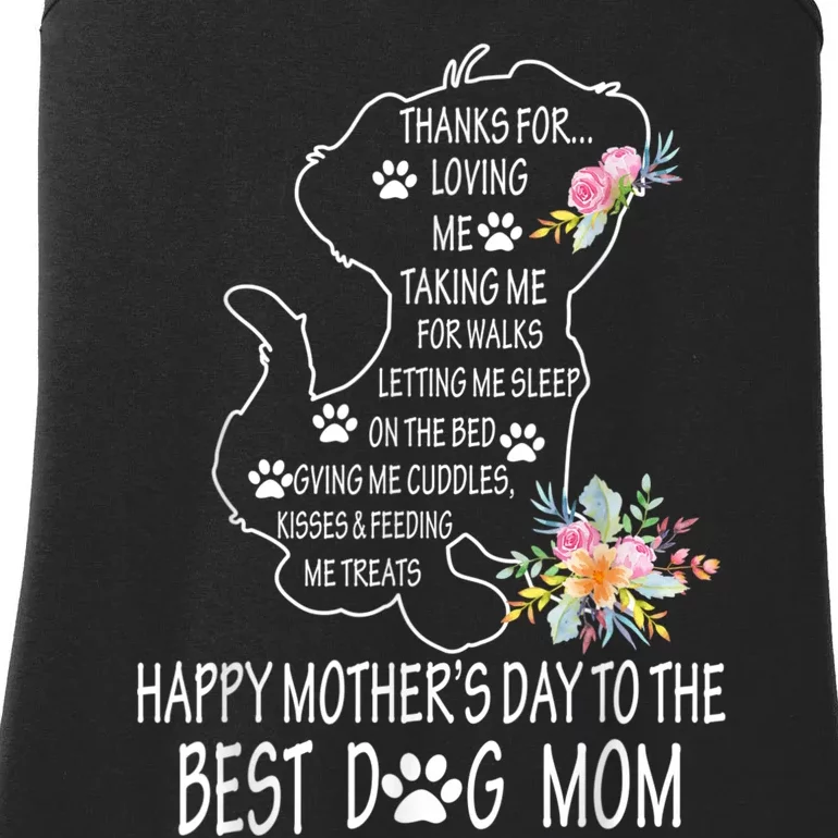 Happy Mother's Day Dog Mom Floral Women Mothers Day T Ladies Essential Tank