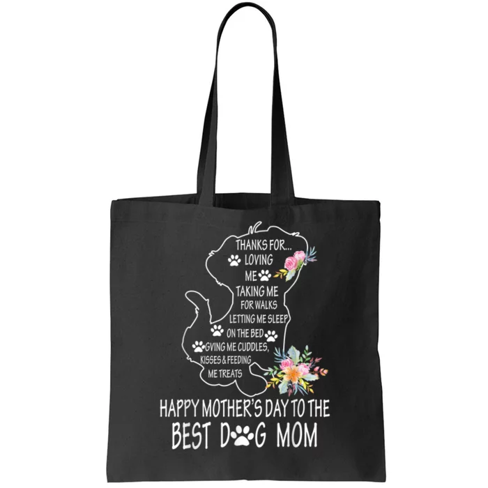 Happy Mother's Day Dog Mom Floral Women Mothers Day T Tote Bag