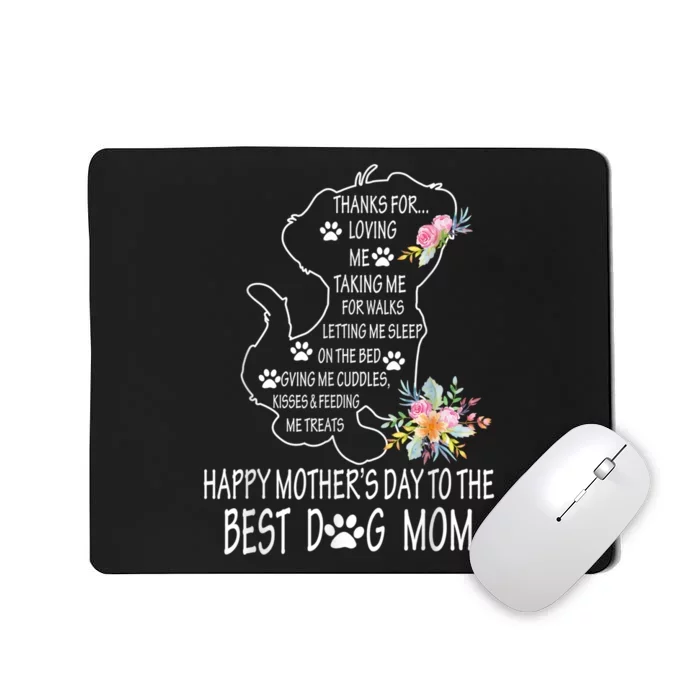 Happy Mother's Day Dog Mom Floral Women Mothers Day T Mousepad