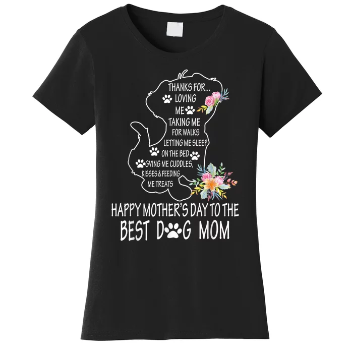 Happy Mother's Day Dog Mom Floral Women Mothers Day T Women's T-Shirt