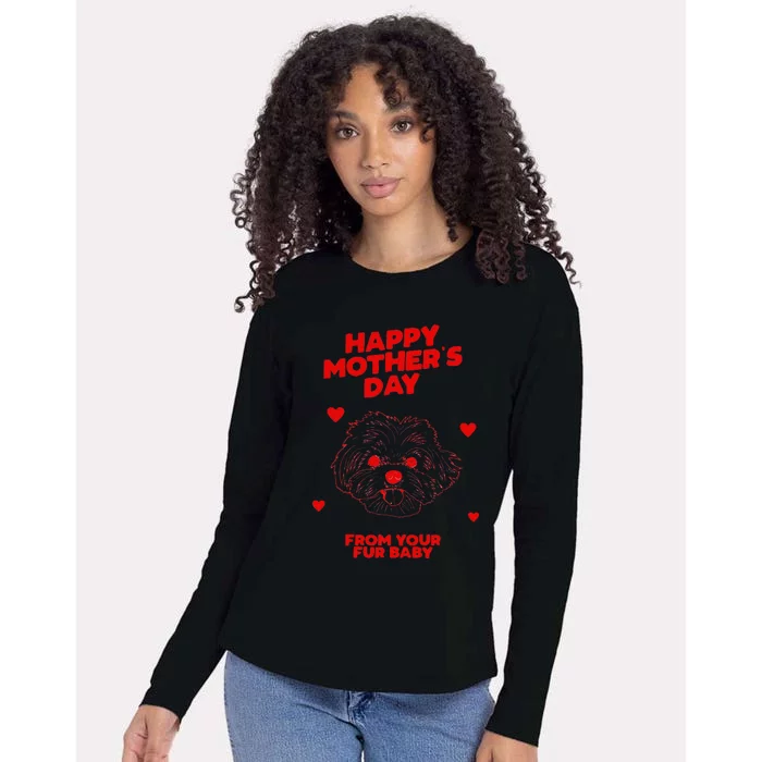 Happy Mothers Day From Your Fur Baby Dog Mom Gift Womens Cotton Relaxed Long Sleeve T-Shirt