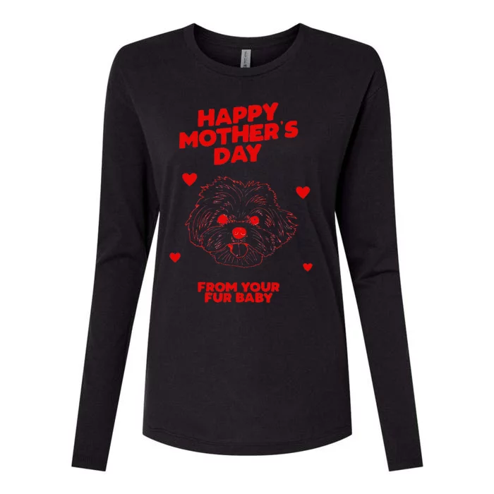 Happy Mothers Day From Your Fur Baby Dog Mom Gift Womens Cotton Relaxed Long Sleeve T-Shirt