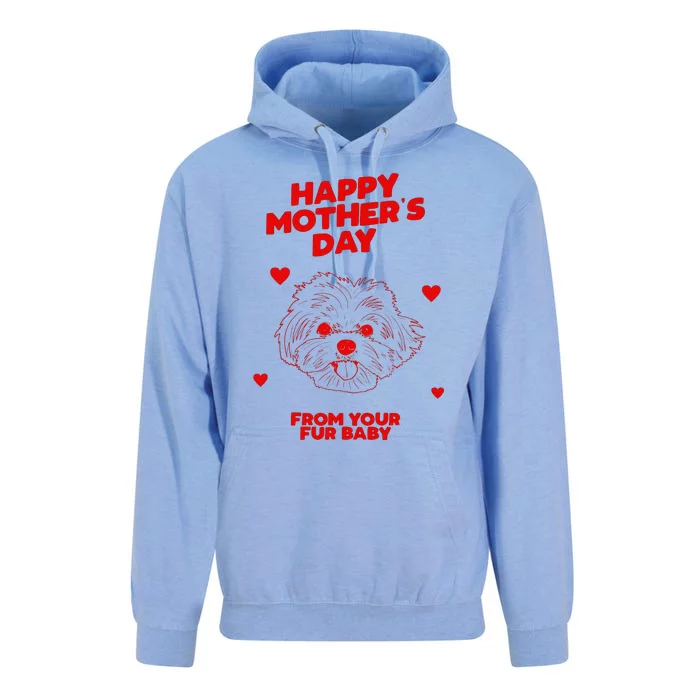 Happy Mothers Day From Your Fur Baby Dog Mom Gift Unisex Surf Hoodie