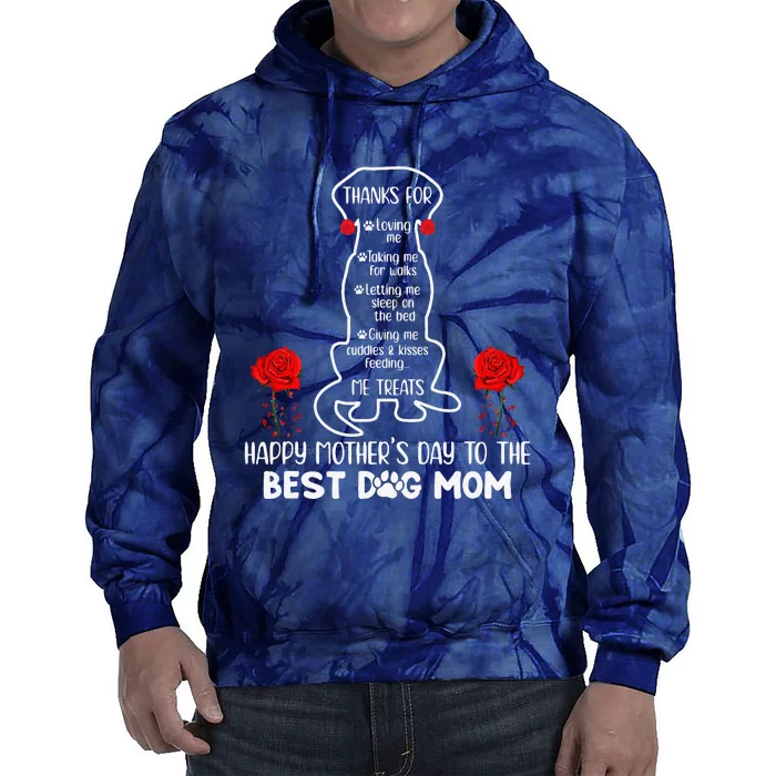 Happy Mother's Day Dog MomGift Tie Dye Hoodie