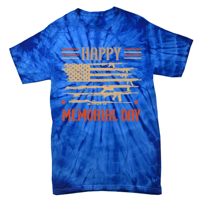 Happy Memorial Day Remembrance Military Combat Veteran Gift Tie-Dye T-Shirt