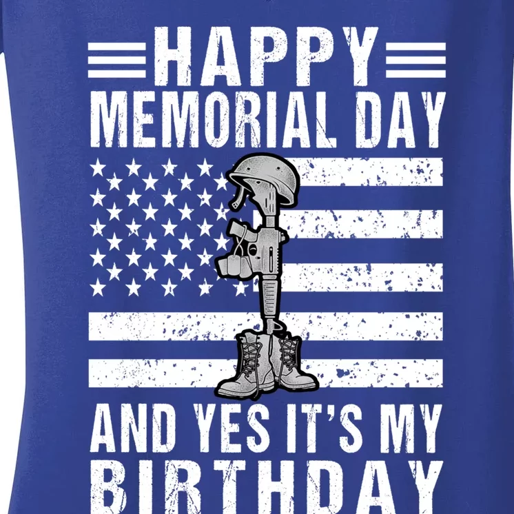 Happy Memorial Day Birthday Funny Gift 31st May Birthday Gift Women's V-Neck T-Shirt