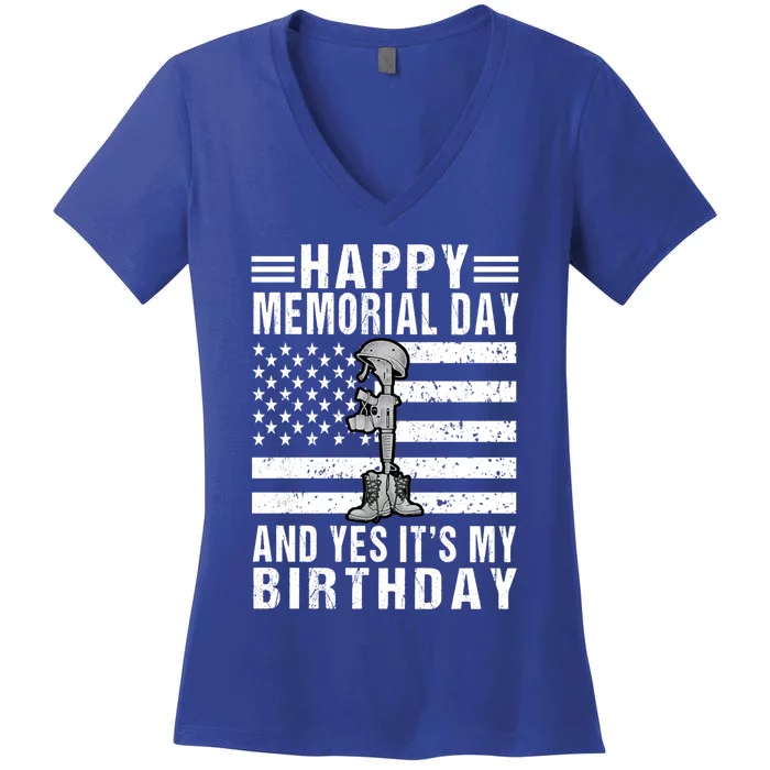 Happy Memorial Day Birthday Funny Gift 31st May Birthday Gift Women's V-Neck T-Shirt