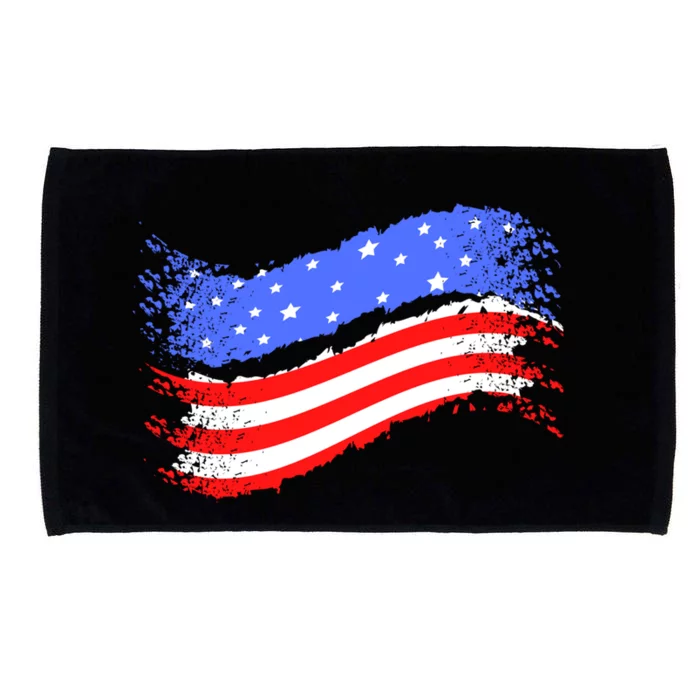 Happy Memorial Day Ribbon Patriotic Flag Gift Microfiber Hand Towel