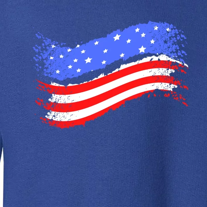 Happy Memorial Day Ribbon Patriotic Flag Gift Toddler Sweatshirt