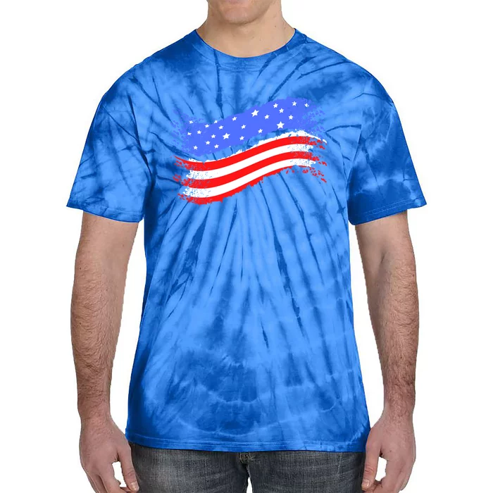 Happy Memorial Day Ribbon Patriotic Flag Gift Tie-Dye T-Shirt