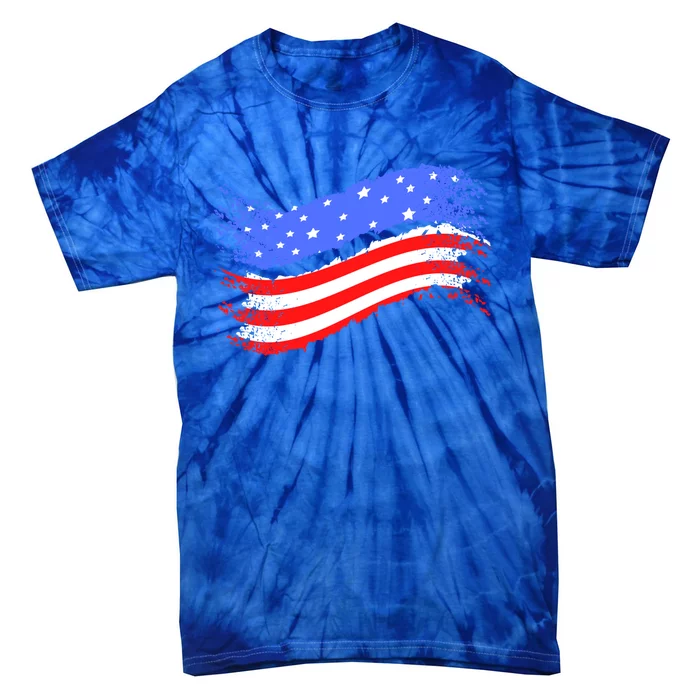 Happy Memorial Day Ribbon Patriotic Flag Gift Tie-Dye T-Shirt