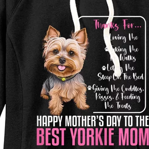 Happy MotherS Day To The Best Yorkie Mom Yorkie Dog Mommy Women's Fleece Hoodie