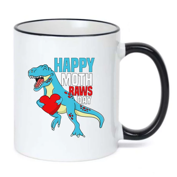 Happy Mother's Day Son For Mommy Rawr Trex Dino Black Color Changing Mug