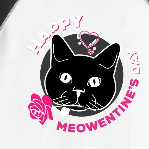 Happy Meowentine's Day Funny Cat Valentine's Day Gift Toddler Fine Jersey T-Shirt