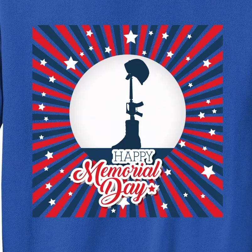 Happy Memorial Day Usa Patriotic Flag Gift Tall Sweatshirt