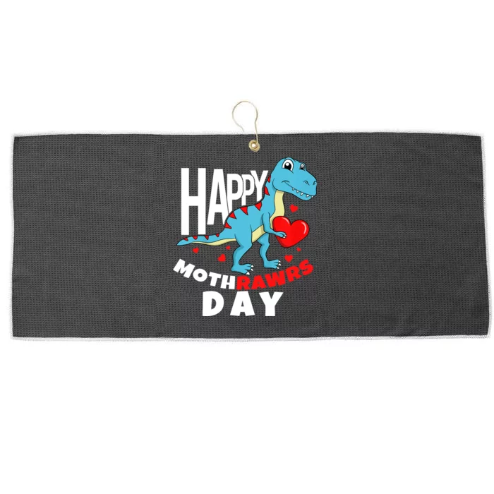 Happy Mother's Day Son For Mom Rawr Trex Dino Boy Large Microfiber Waffle Golf Towel