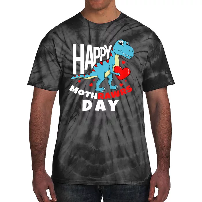 Happy Mother's Day Son For Mom Rawr Trex Dino Boy Tie-Dye T-Shirt