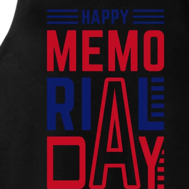 Happy Memorial Day T Ladies Tri-Blend Wicking Tank