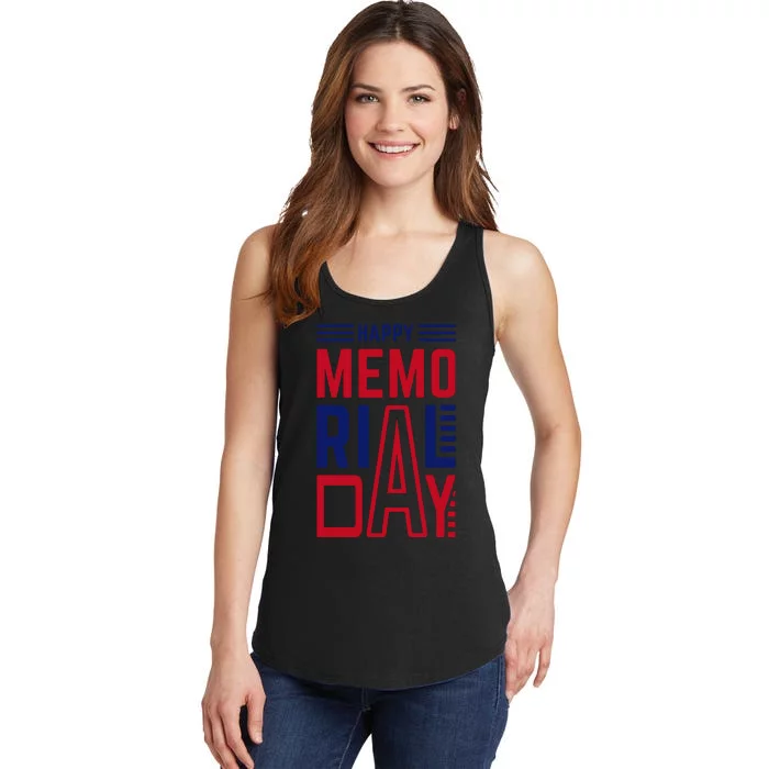 Happy Memorial Day T Ladies Essential Tank