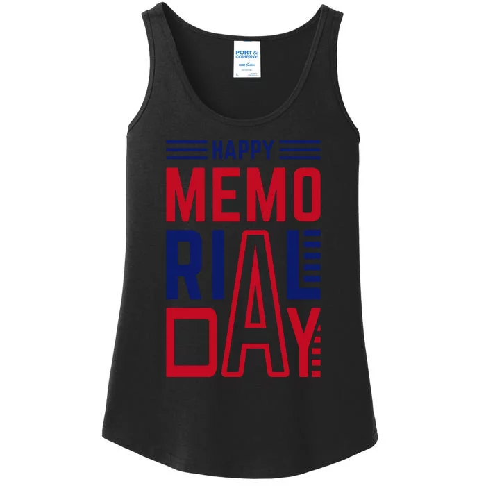 Happy Memorial Day T Ladies Essential Tank