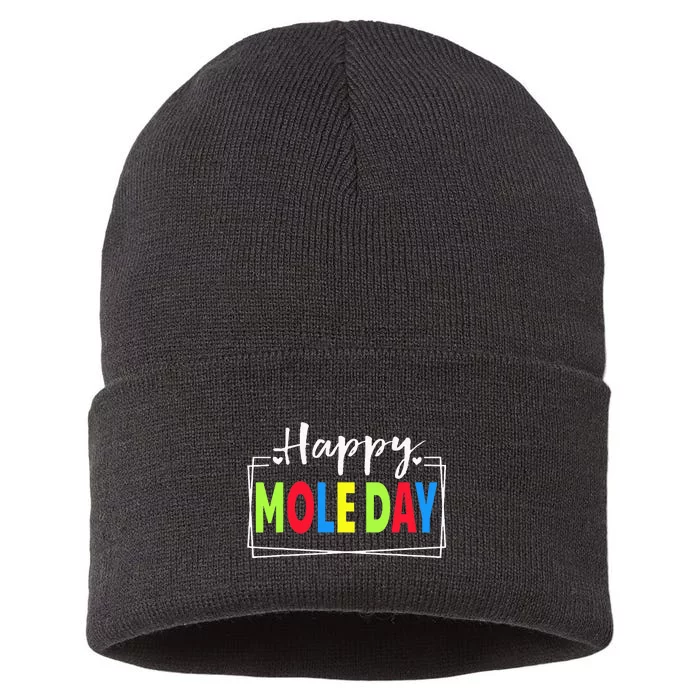 Happy Mole Day October 23rd National Mole Day Avogadro's Sustainable Knit Beanie