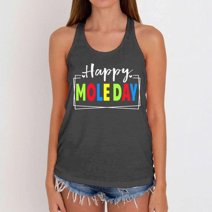 Happy Mole Day October 23rd National Mole Day Avogadro's Women's Knotted Racerback Tank