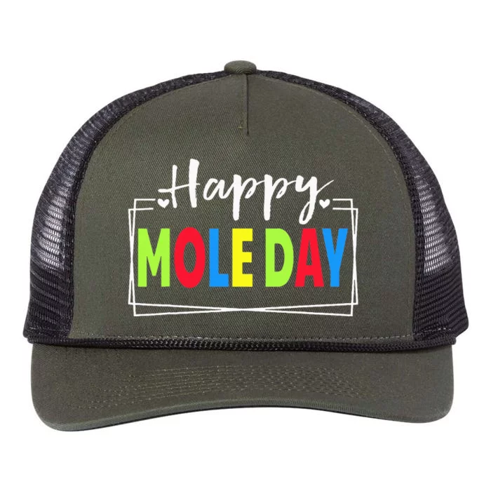 Happy Mole Day October 23rd National Mole Day Avogadro's Retro Rope Trucker Hat Cap