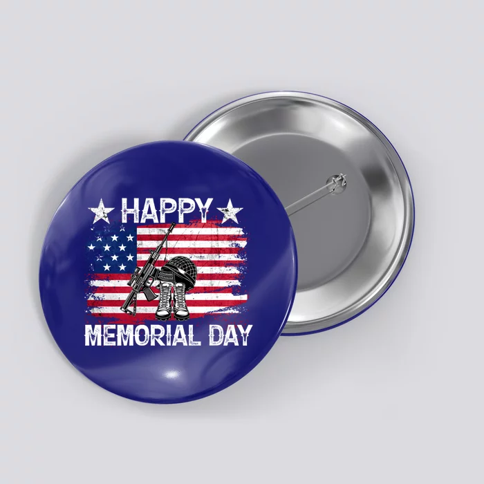 Happy Memorial Day Vintage Gift Button