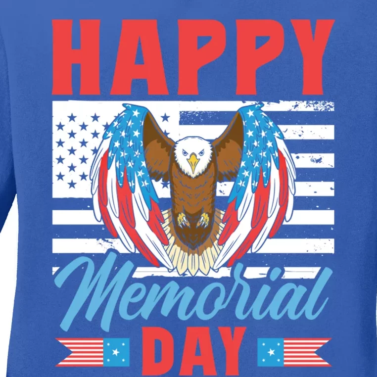 Happy Memorial Day Remembrance Military Veteran Combat Cute Gift Ladies Long Sleeve Shirt