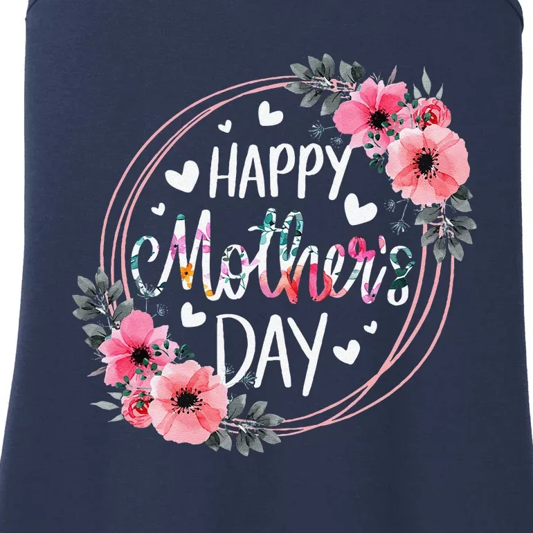 Happy MotherS Day Funny Cute Floral Flower For Mom Grandma Ladies Essential Tank