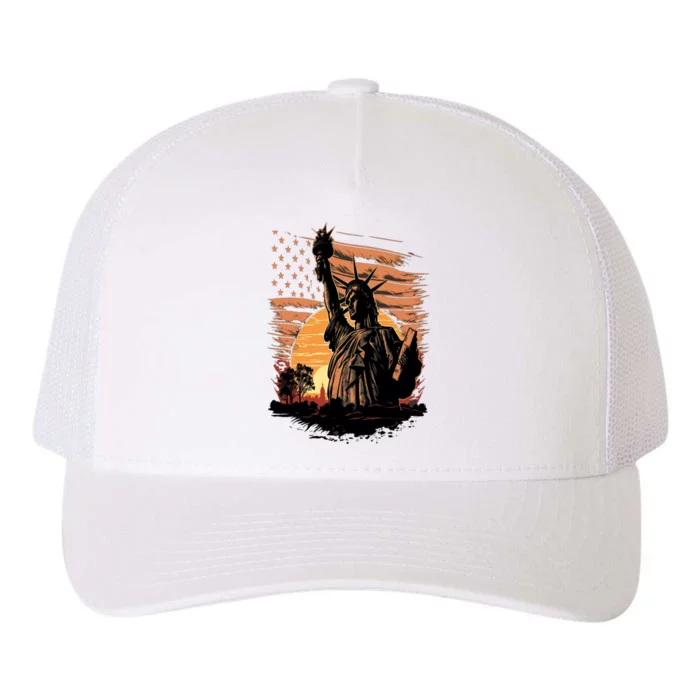 Happy Memorial Day Statue Of Liberty Nyc Usa Flag 4th Of Cool Gift Yupoong Adult 5-Panel Trucker Hat