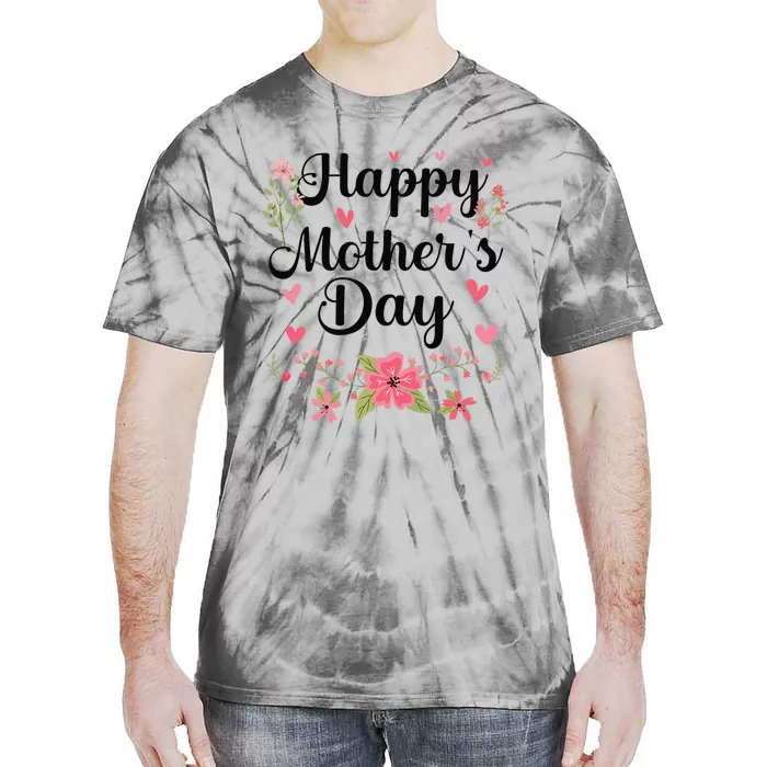 Happy MotherS Day Mommy Cute Floral Women For Mom Grandma Tie-Dye T-Shirt