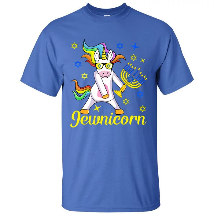 Hanukkah Menorah Dabbing Unicorn Funny Chanukah Jewish Gift Tall T-Shirt