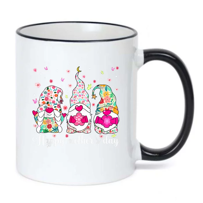 Happy Mother's Day Cute Gnome Flower Mom Daughter Black Color Changing Mug