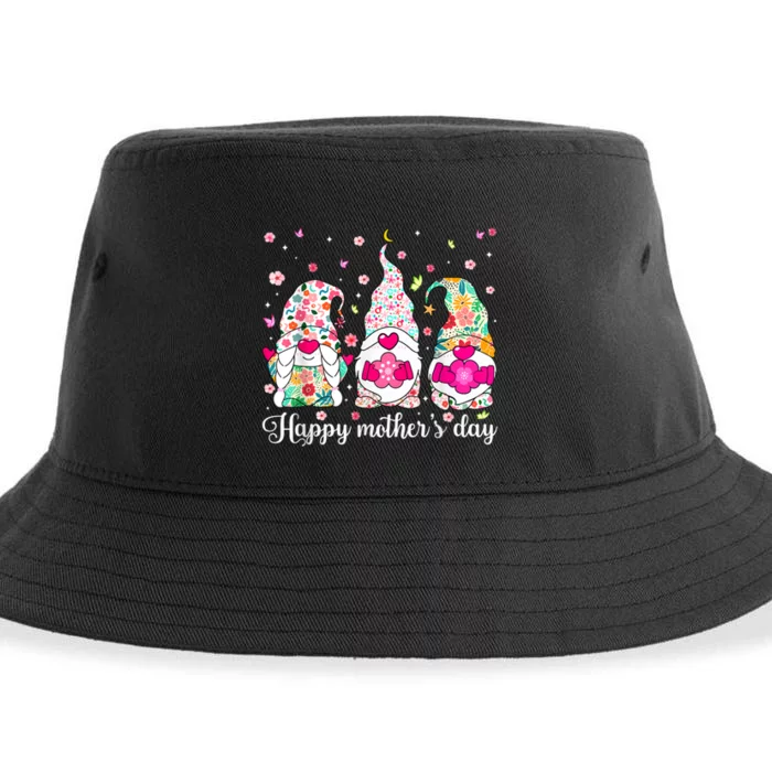 Happy Mother's Day Cute Gnome Flower Mom Daughter Sustainable Bucket Hat