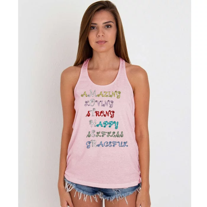 Happy Mother's Day Thank You Mom Quotes Gift Women's Knotted Racerback Tank