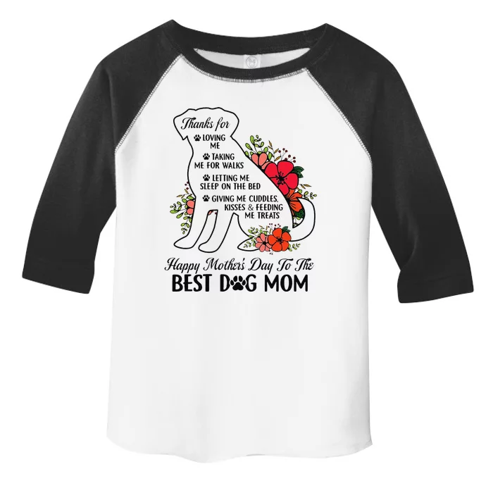 Happy MotherS Day To The Best Dog Mom Mothers Day Dog Lover Toddler Fine Jersey T-Shirt