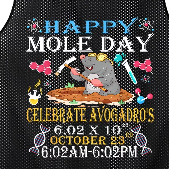 Happy Mole Day Celebrate AvogadroS Mole 6.02 X 10 October Mesh Reversible Basketball Jersey Tank