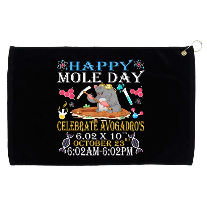 Happy Mole Day Celebrate AvogadroS Mole 6.02 X 10 October Grommeted Golf Towel